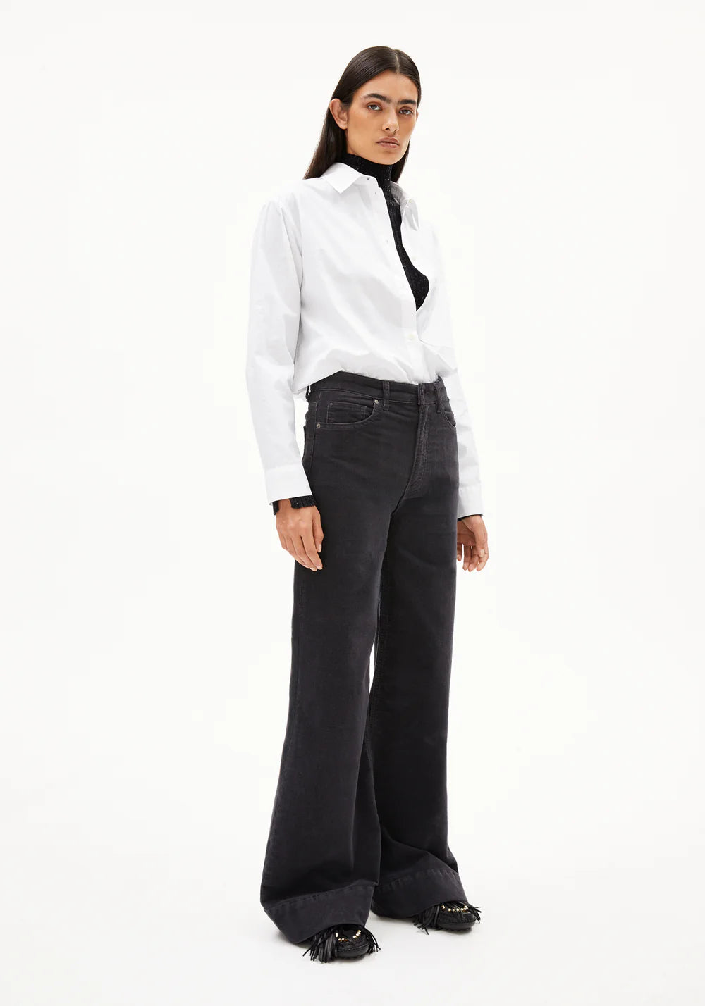 Armedangels - MURLIAA CORDUROY Hose Stoffhose dark steel - WERTE FREUNDE