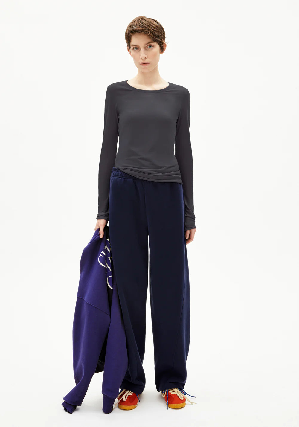 Armedangels - EINIAARA SOFT Jersey Shirts Longsleeve dark steel - WERTE FREUNDE