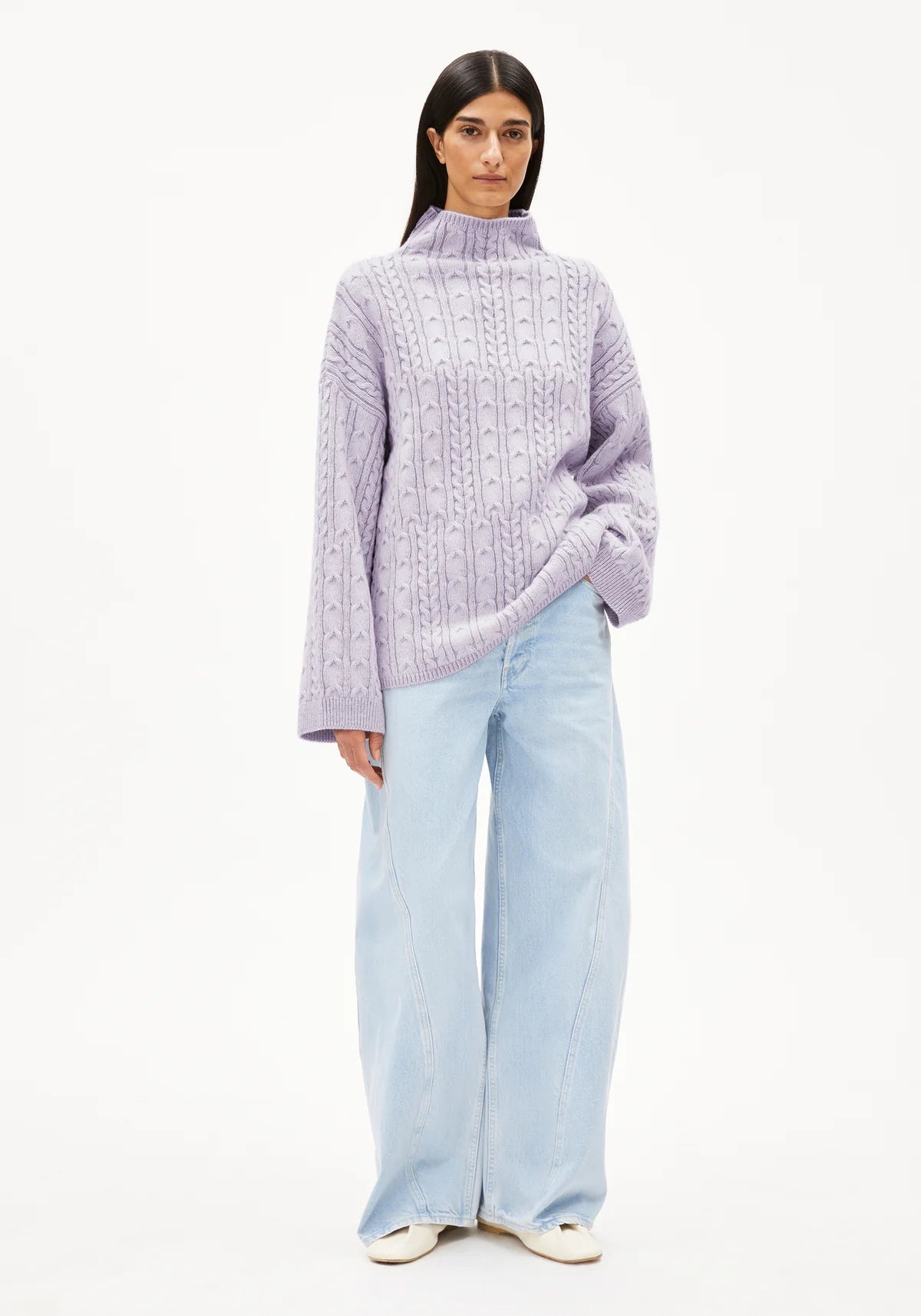 Armedangels - AAORI VANISE Strick Pullover oatmilk-frozen lavender - WERTE FREUNDE