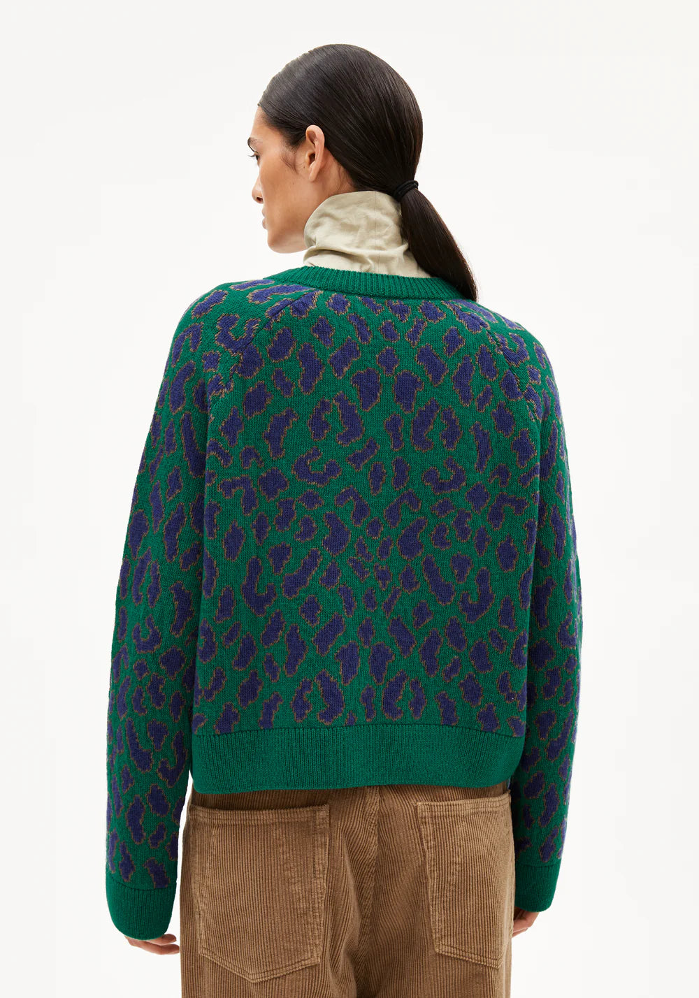 Armedangels - DILIRIAA LEOPAA Strick Pullover emerald green - WERTE FREUNDE