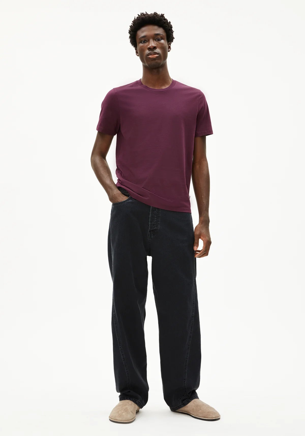 Armedangels - JAAMES Jersey Shirts T-Shirt dark cranberry - WERTE FREUNDE