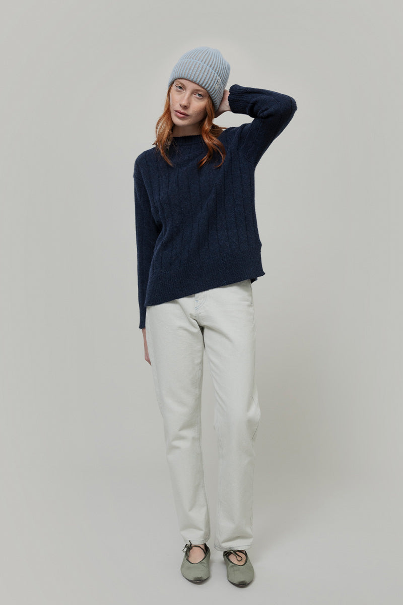 Rifo - Teo Cashmere Beanie Light-blue-Beige