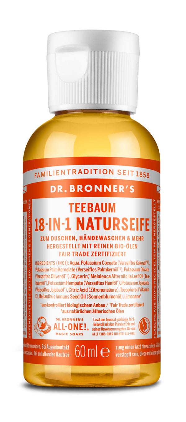 Dr. Bronner´s - 18-in-1 Naturseife Teebaum 60 ml - WERTE FREUNDE