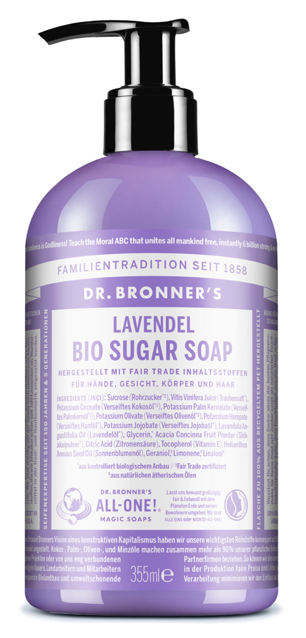 Dr. Bronner´s - Bio Sugar Soap Lavendel 355 ml - WERTE FREUNDE