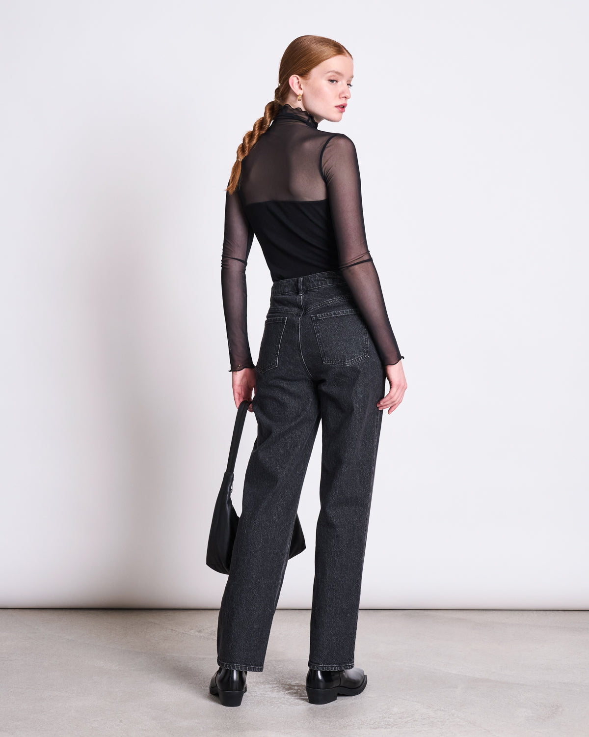 JAN N JUNE - PLUIE Mesh Turtleneck black - WERTE FREUNDE