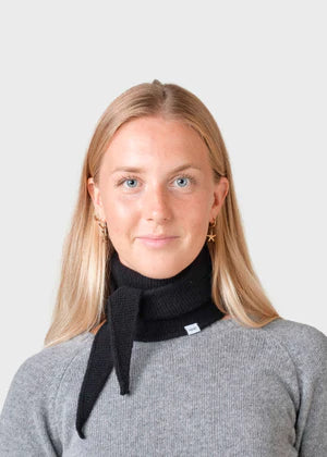 Klitmøller - Violet small knit scarf Black - WERTE FREUNDE