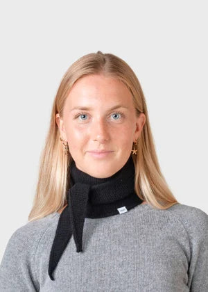 Klitmøller - Violet small knit scarf Black - WERTE FREUNDE