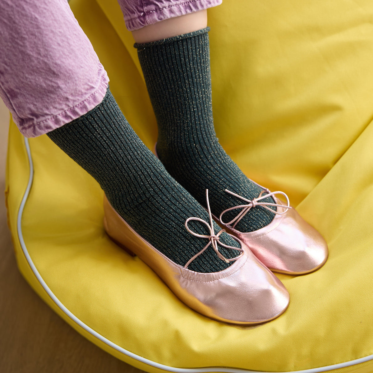 KLUE - Glitter Lurex Socken Grün - WERTE FREUNDE