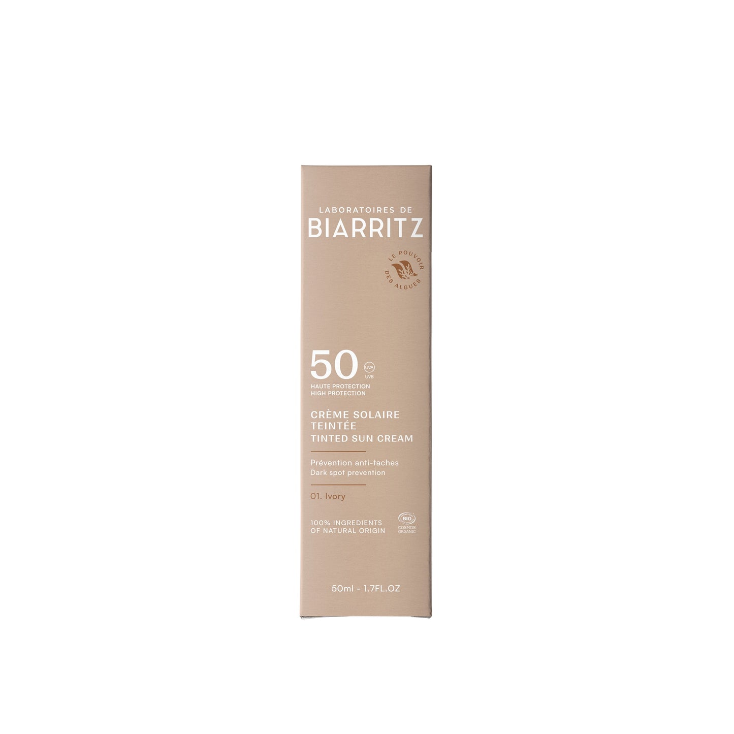 Laboratoires de Biarritz - Getönte Sonnencreme 01 ivory LSF50 50ml - WERTE FREUNDE