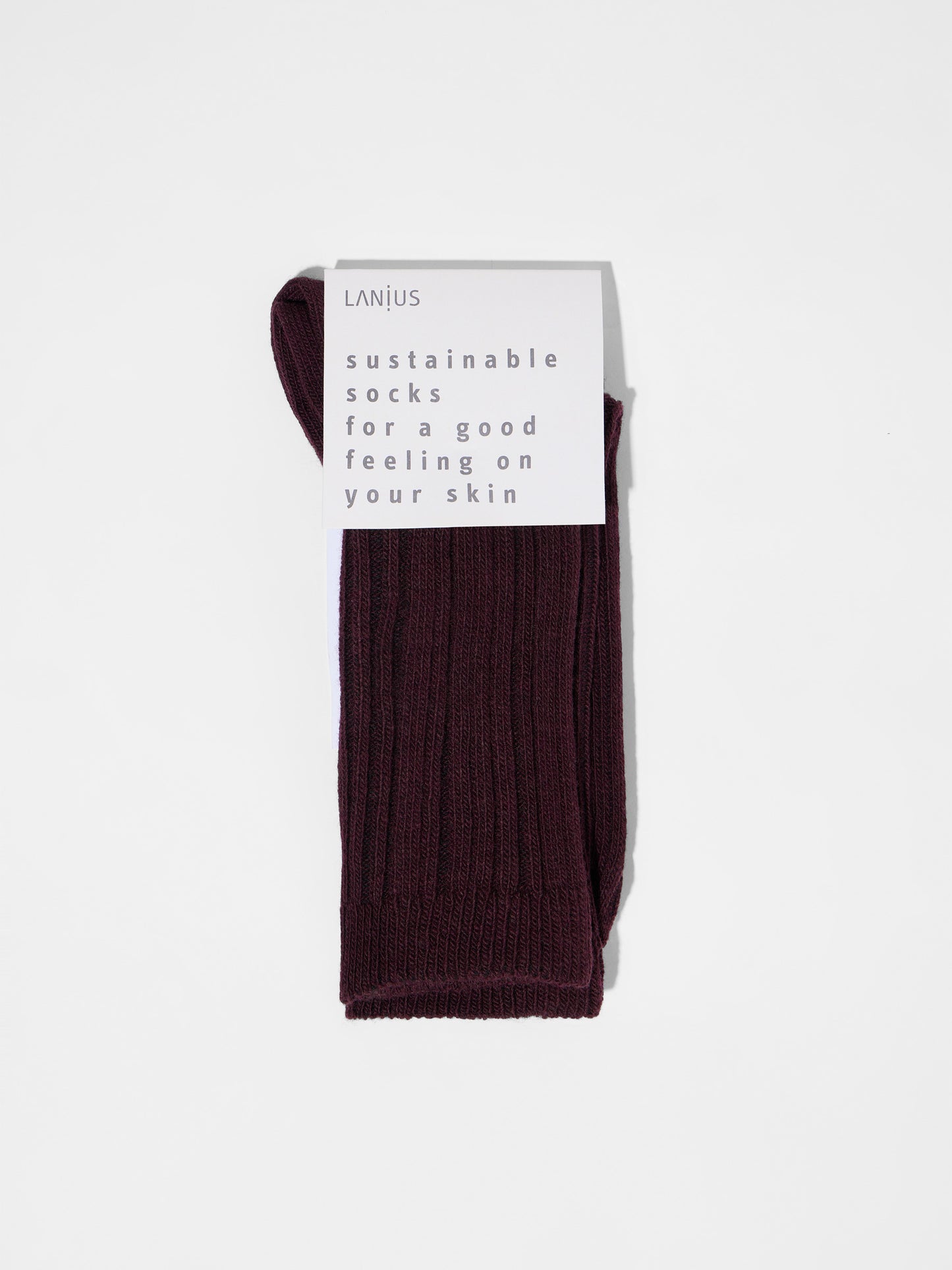 LANIUS - Rippenstrick-Socken bordeaux - WERTE FREUNDE