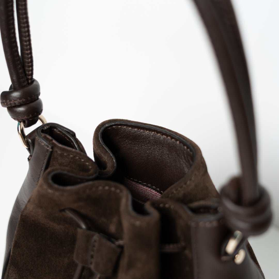 ann kurz - MINI SAKU KNOWTS SUEDE MIX MOCHA