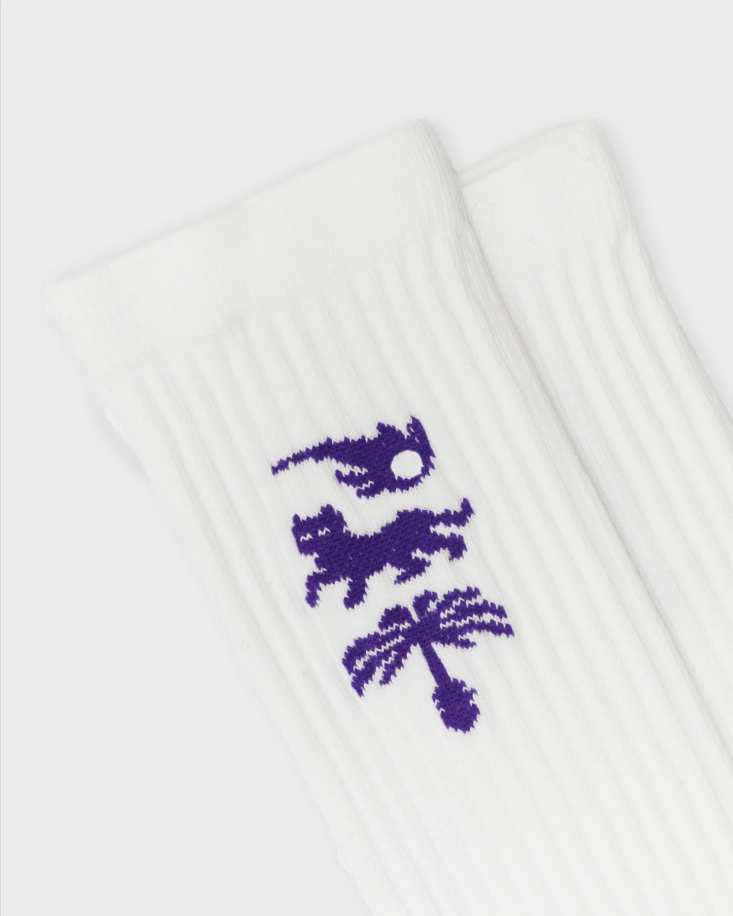 Rice - AVY ORGANIC CREW SOCK White/Purple - WERTE FREUNDE