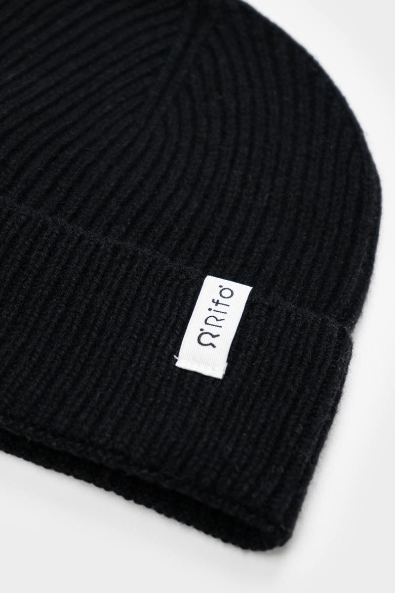 Rifo - Marcello Recycled Cashmere Beanie Black Ardesia uni - WERTE FREUNDE
