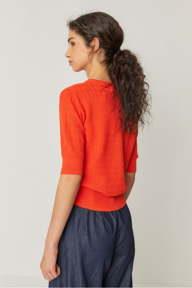 SKFK - MUIKE SWEATER TILE RED - WERTE FREUNDE