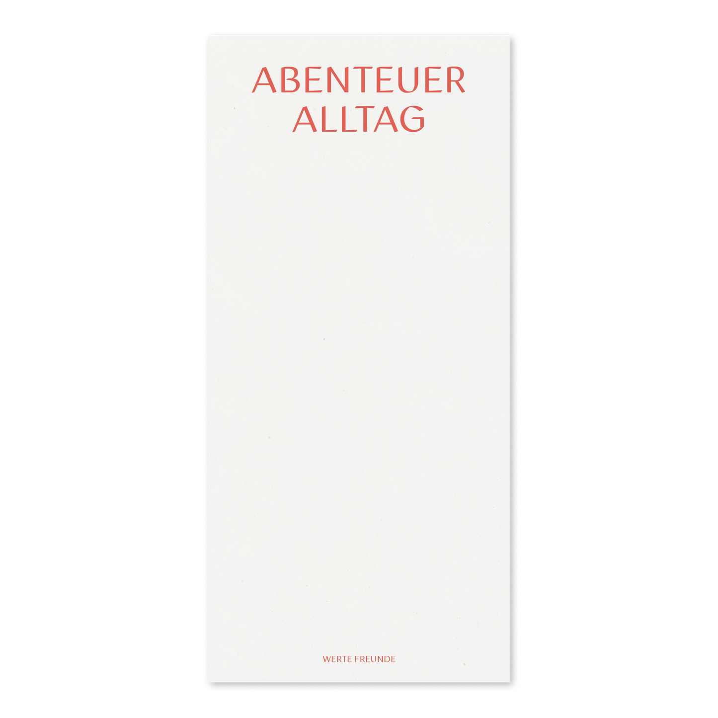 WERTE FREUNDE Papier - Block Abenteuer Alltag DIN LANG 50 Blatt - WERTE FREUNDE