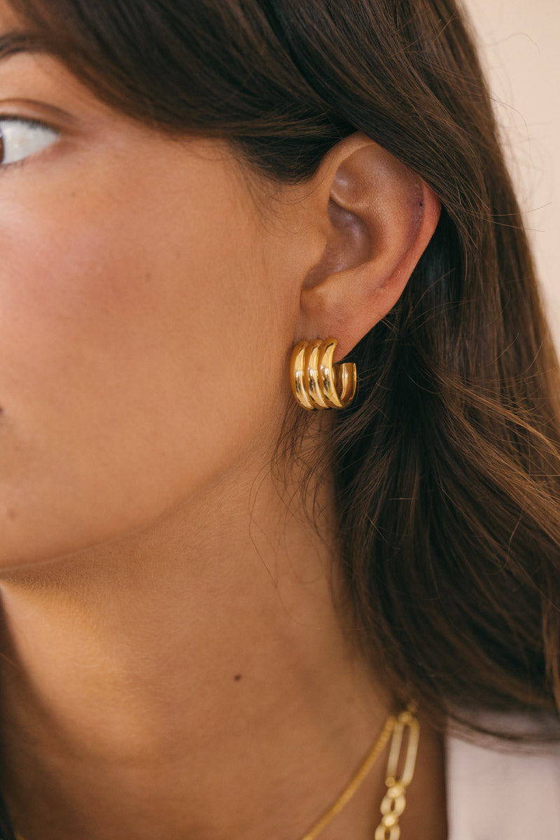 WILDTHINGS - Bold soul triple hoop gold plated 1 Stk. - WERTE FREUNDE