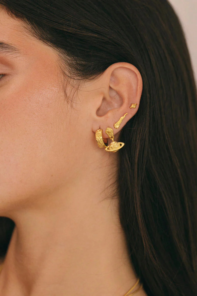 WILDTHINGS - Falling Star Stud Gold Plated 1 St. - WERTE FREUNDE