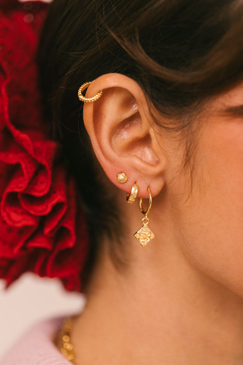 WILDTHINGS - Shell Stud Gold Plated 1 Stk. - WERTE FREUNDE