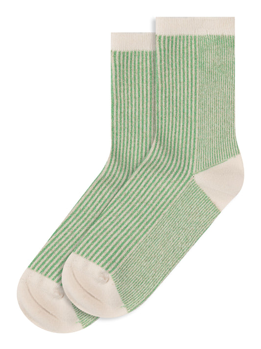 KCA - 2-pack colorblock lurex rib socks Vibrant Green