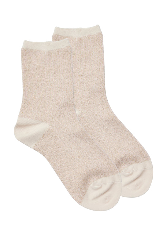 KCA - 2-pack colorblock lurex rib socks Parfait Pink