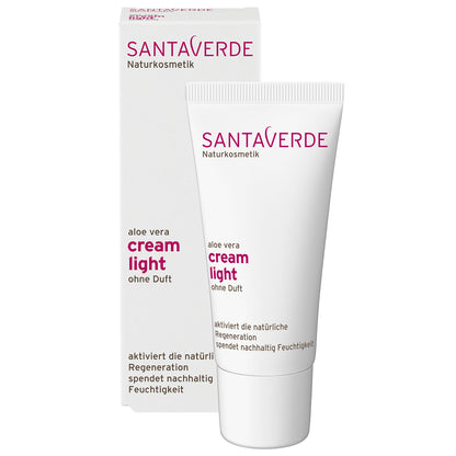 Santaverde - Aloe Vera Creme Light ohne Duft - Basis Gesichtspflege - 30 ml