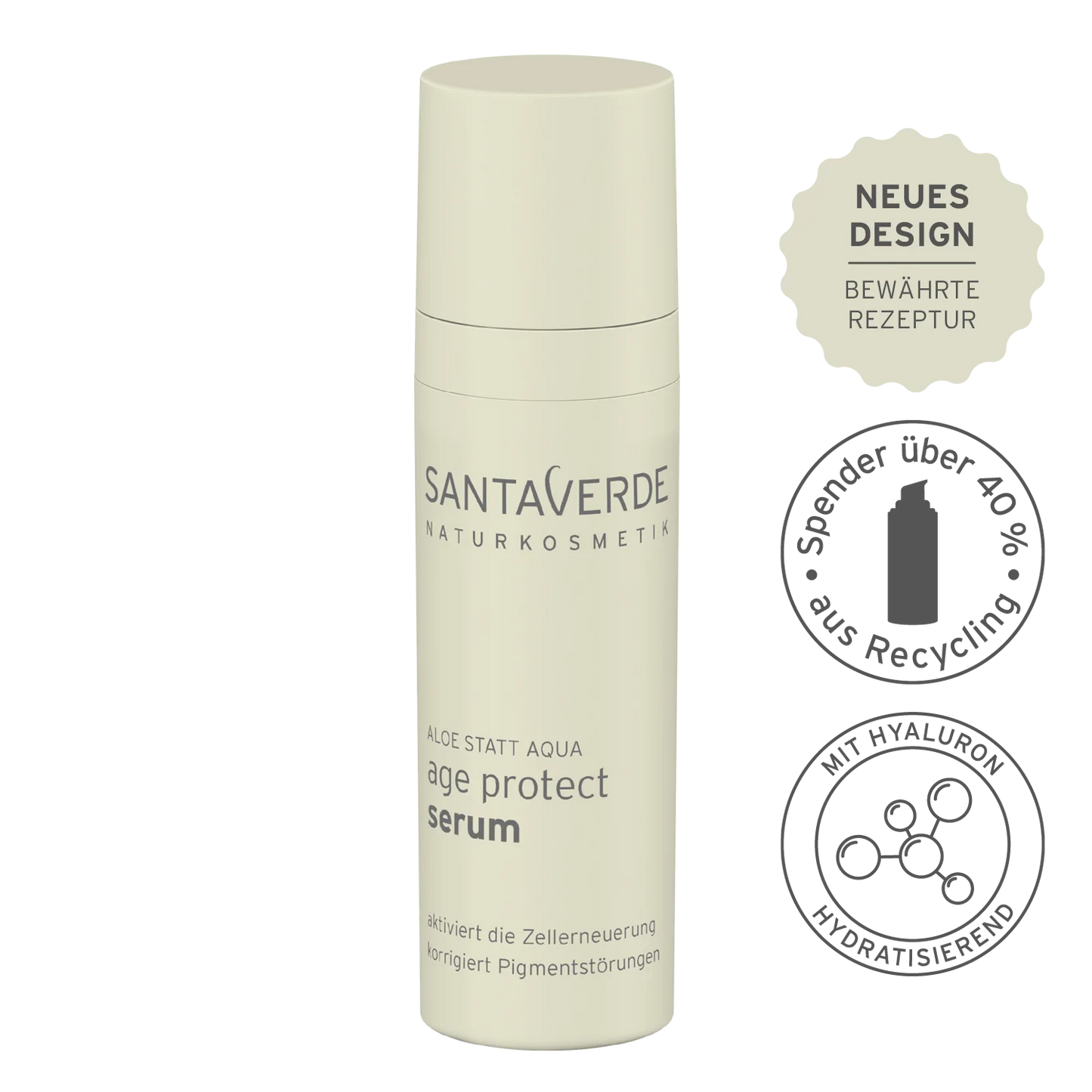 Santaverde - Aloe Vera Blüte Age Protect Serum - Anti-Ageing Gesichtspflege - 30 ml