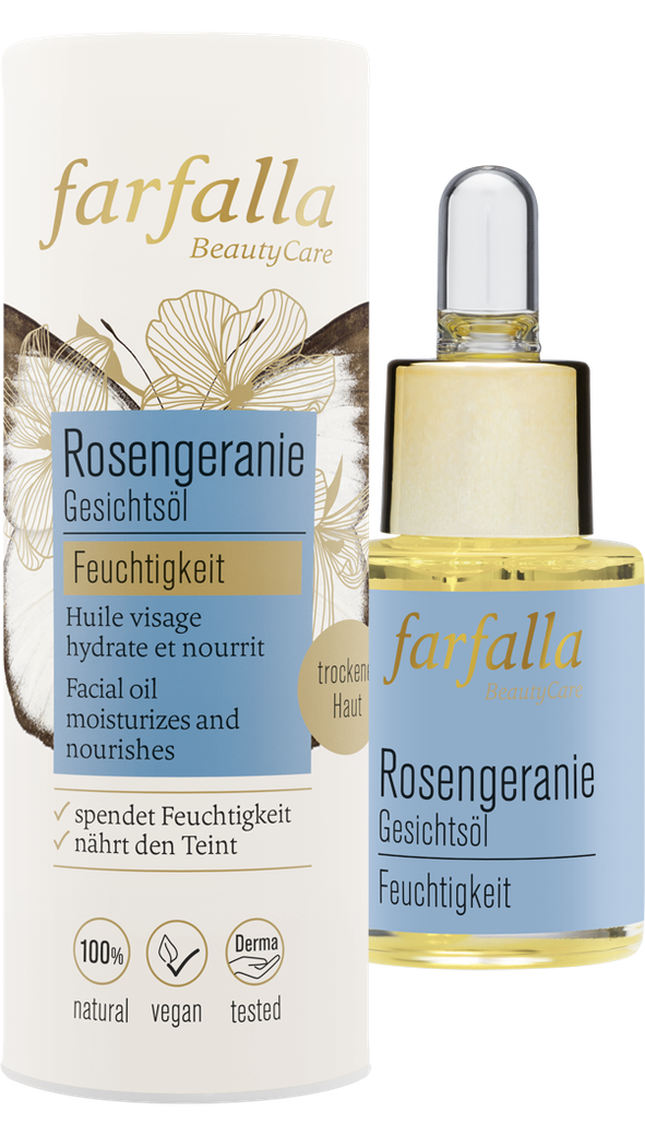farfalla - Rosengeranie Gesichtsöl 15 ml - WERTE FREUNDE