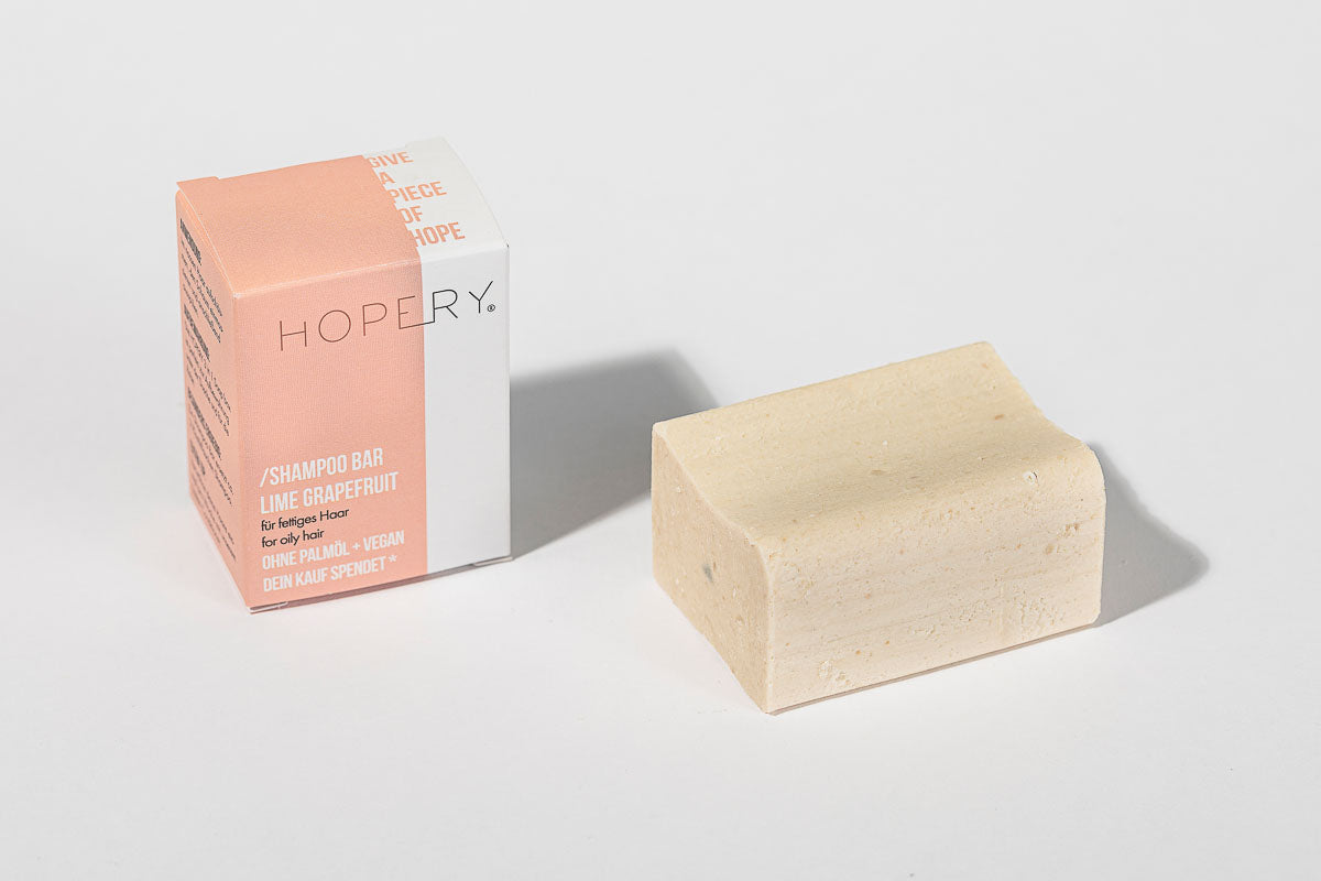 HOPERY - Shampoo Bar Lime Grapefruit für fettiges Haar 95 g - WERTE FREUNDE