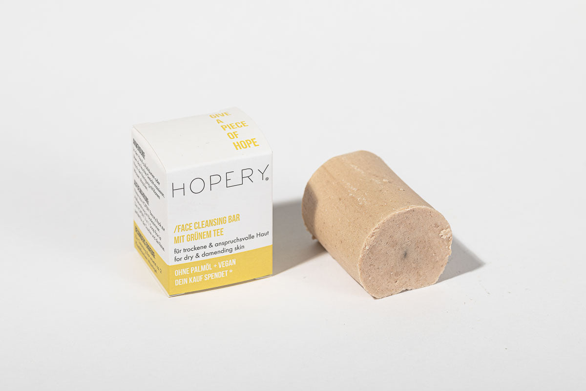 HOPERY - Face cleansing bar Grüner Tee für trockene Haut 65g - WERTE FREUNDE