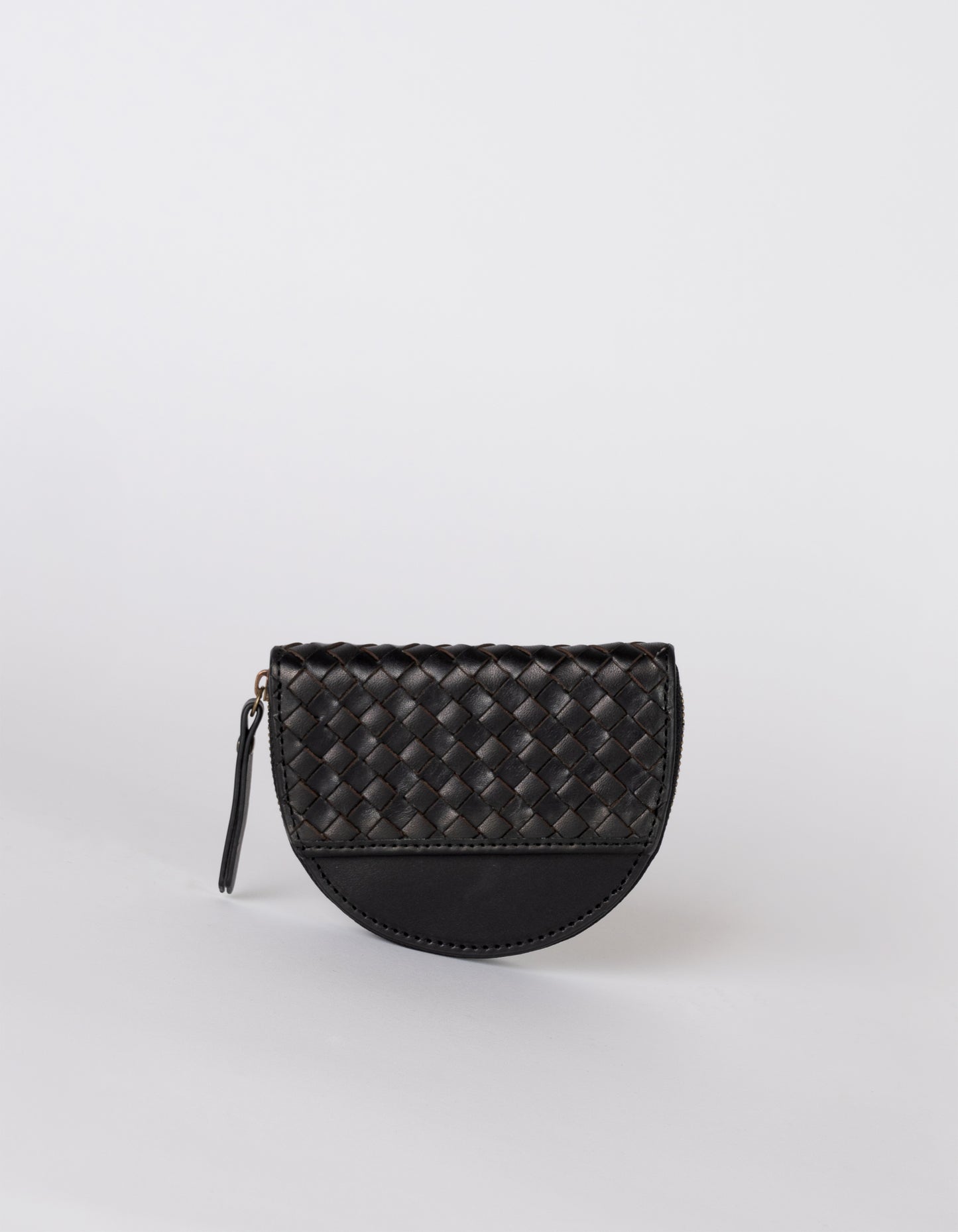 O MY BAG - Laura Coin Purse Black Woven Classic Leather - WERTE FREUNDE