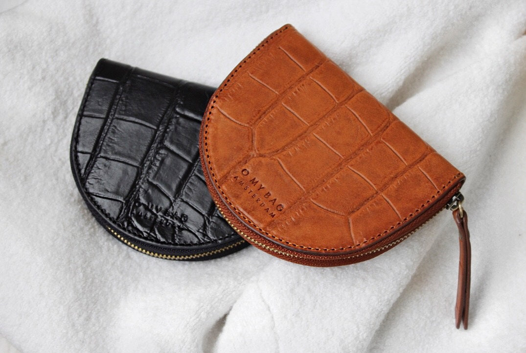 O MY BAG - LAURA'S PURSE Classic Black Croco - WERTE FREUNDE