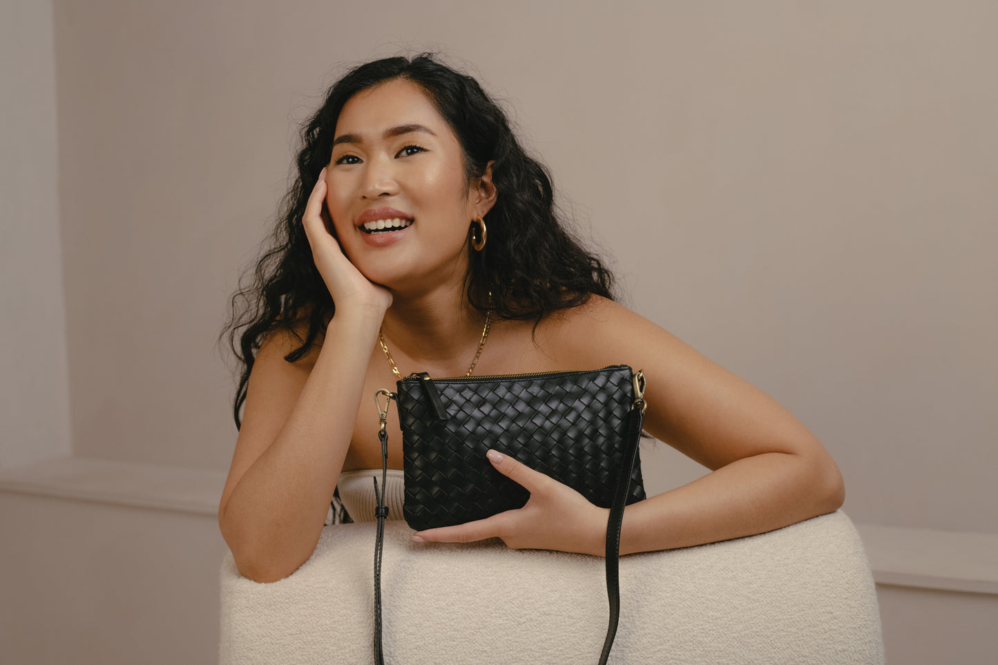 O MY BAG - Lexi Black woven classic leather - WERTE FREUNDE