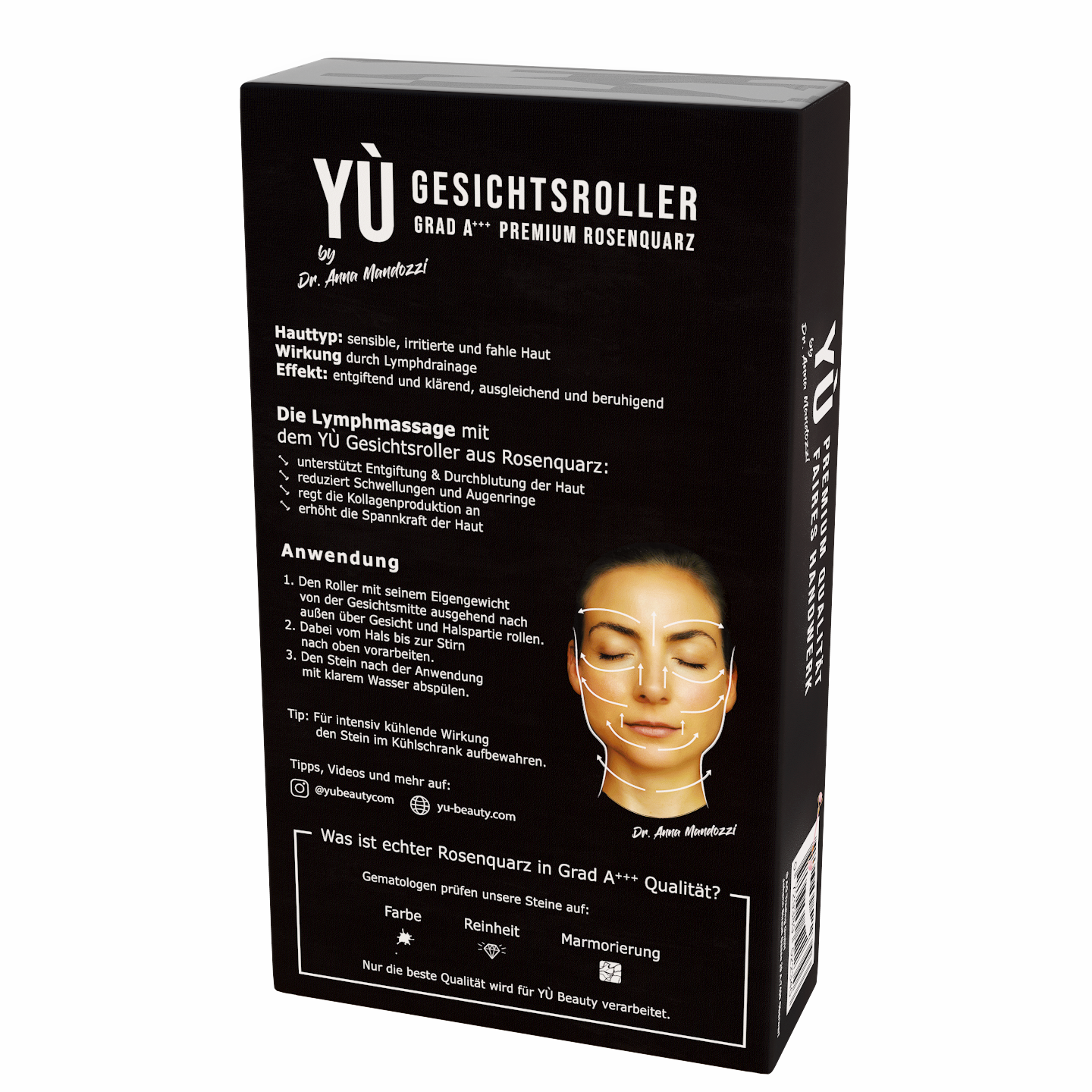 YÙ - Face Doppel Roller Rosenquarz - WERTE FREUNDE