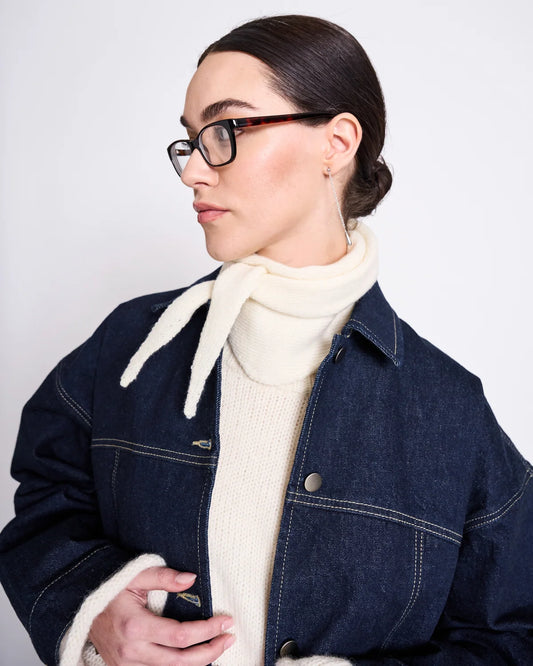 JAN N JUNE - AMBAR MINI WOOL SCARF offwhite