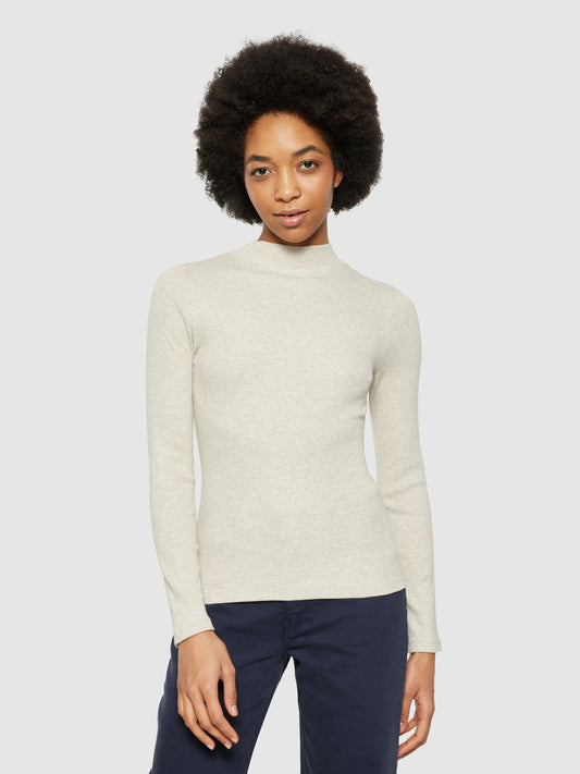 KCA - Rib high neck long sleeved - Regenerative Organic Certified® - Vegan Gray Chateau Melange