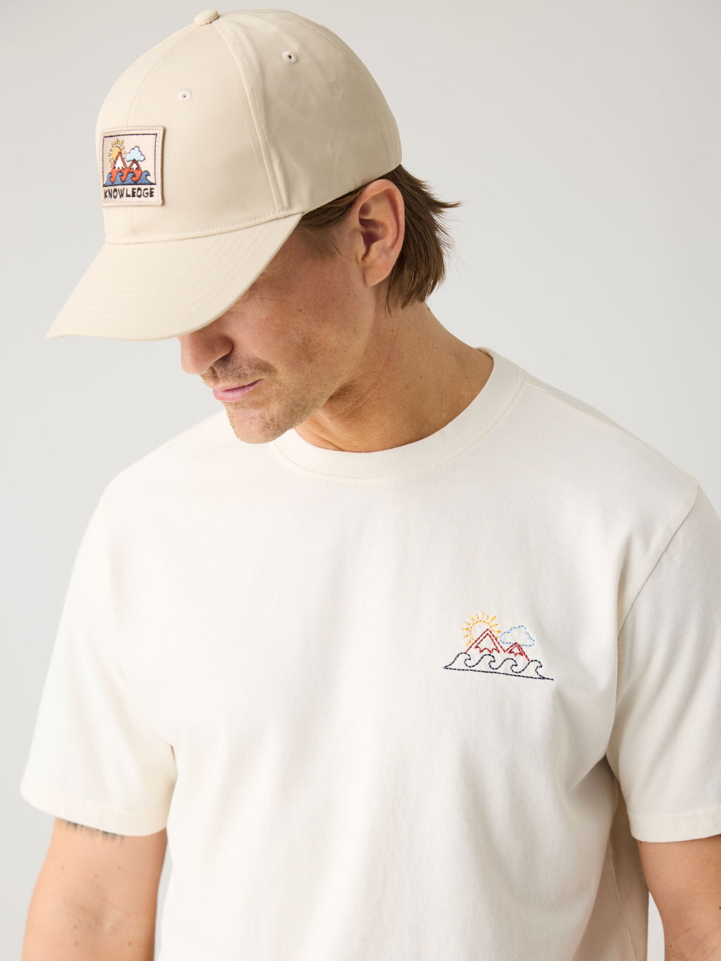 KCA - Chest print t-shirt Egret - WERTE FREUNDE