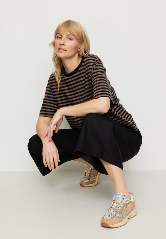 recolution - AZOLLA STRIPES T-Shirt vintage brown