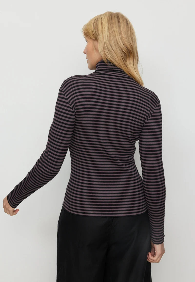 recolution - LIATRIS STRIPES Longsleeve dark grape