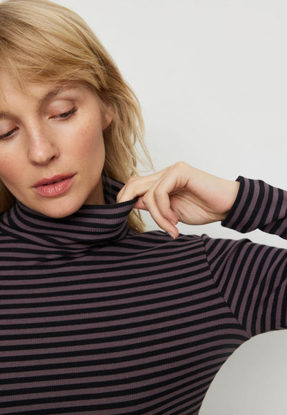 recolution - LIATRIS STRIPES Longsleeve dark grape