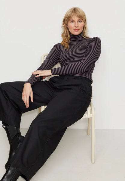recolution - LIATRIS STRIPES Longsleeve dark grape