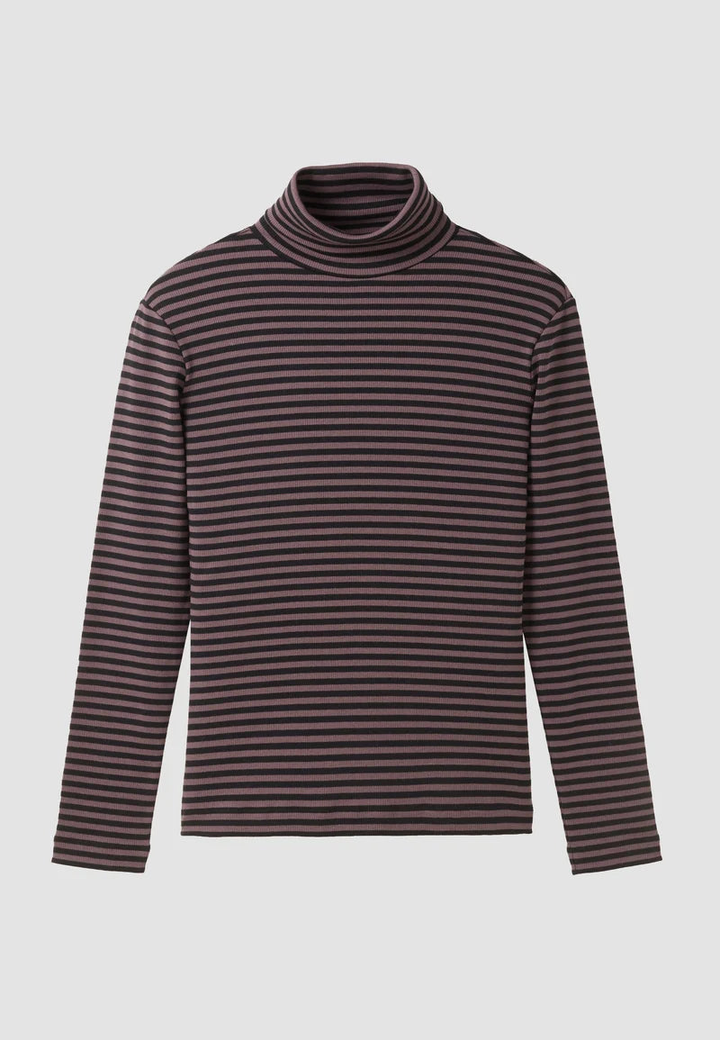 recolution - LIATRIS STRIPES Longsleeve dark grape