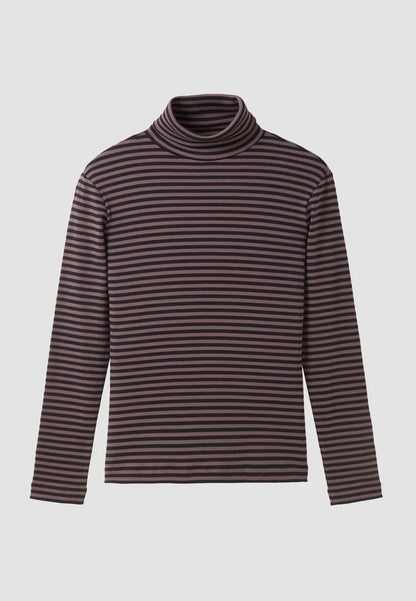 recolution - LIATRIS STRIPES Longsleeve dark grape