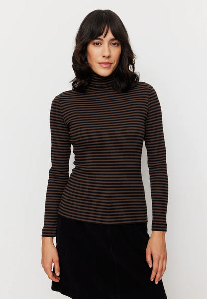 recolution - LIATRIS STRIPES Longsleeve chocolate