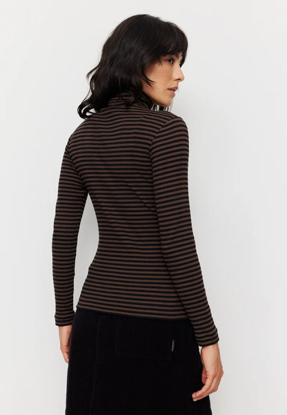 recolution - LIATRIS STRIPES Longsleeve chocolate