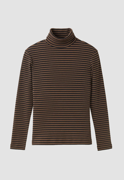 recolution - LIATRIS STRIPES Longsleeve chocolate