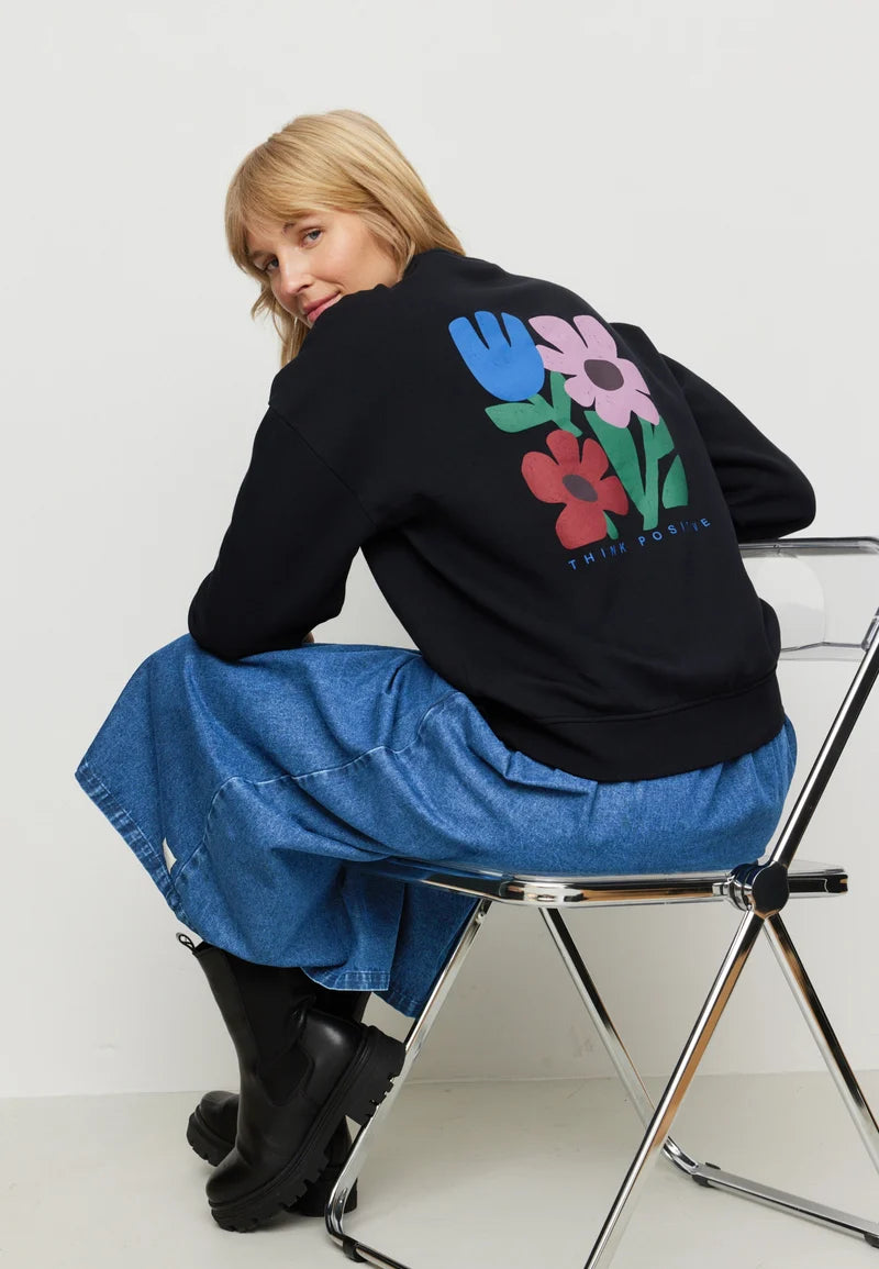 recolution - NERINE THINK POSITIVE Sweatshirt black