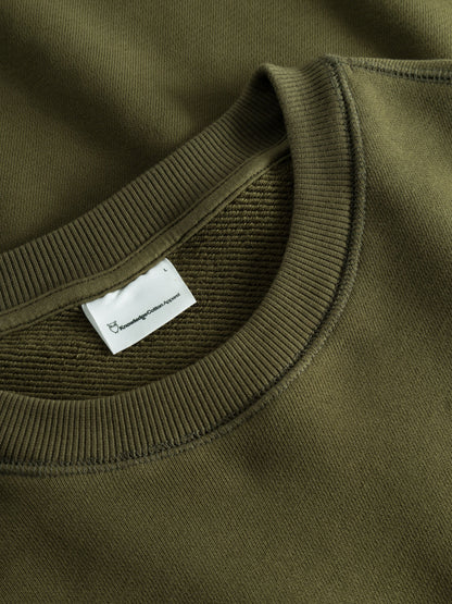 KCA - Loose fit sweat with embroidery at chest Dark Olive