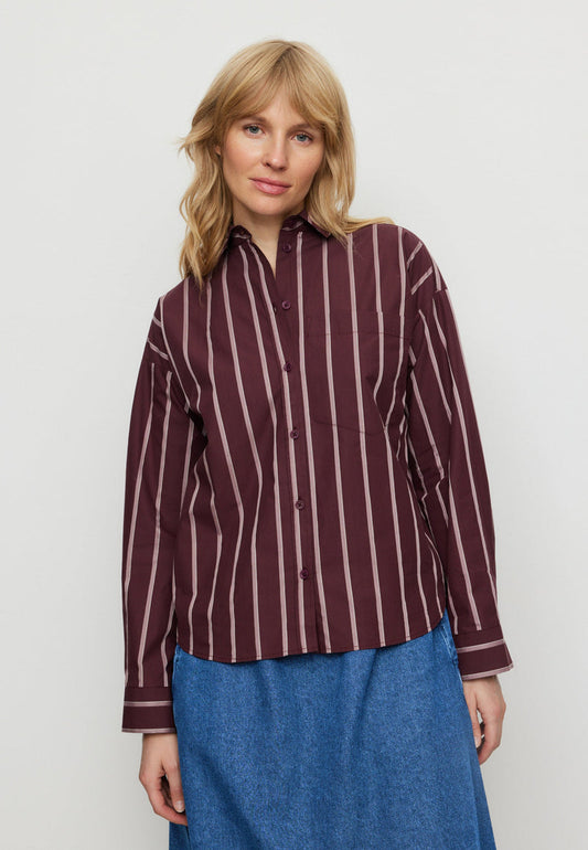 recolution - FORSYTHIA STRIPES  Shirt dark plum