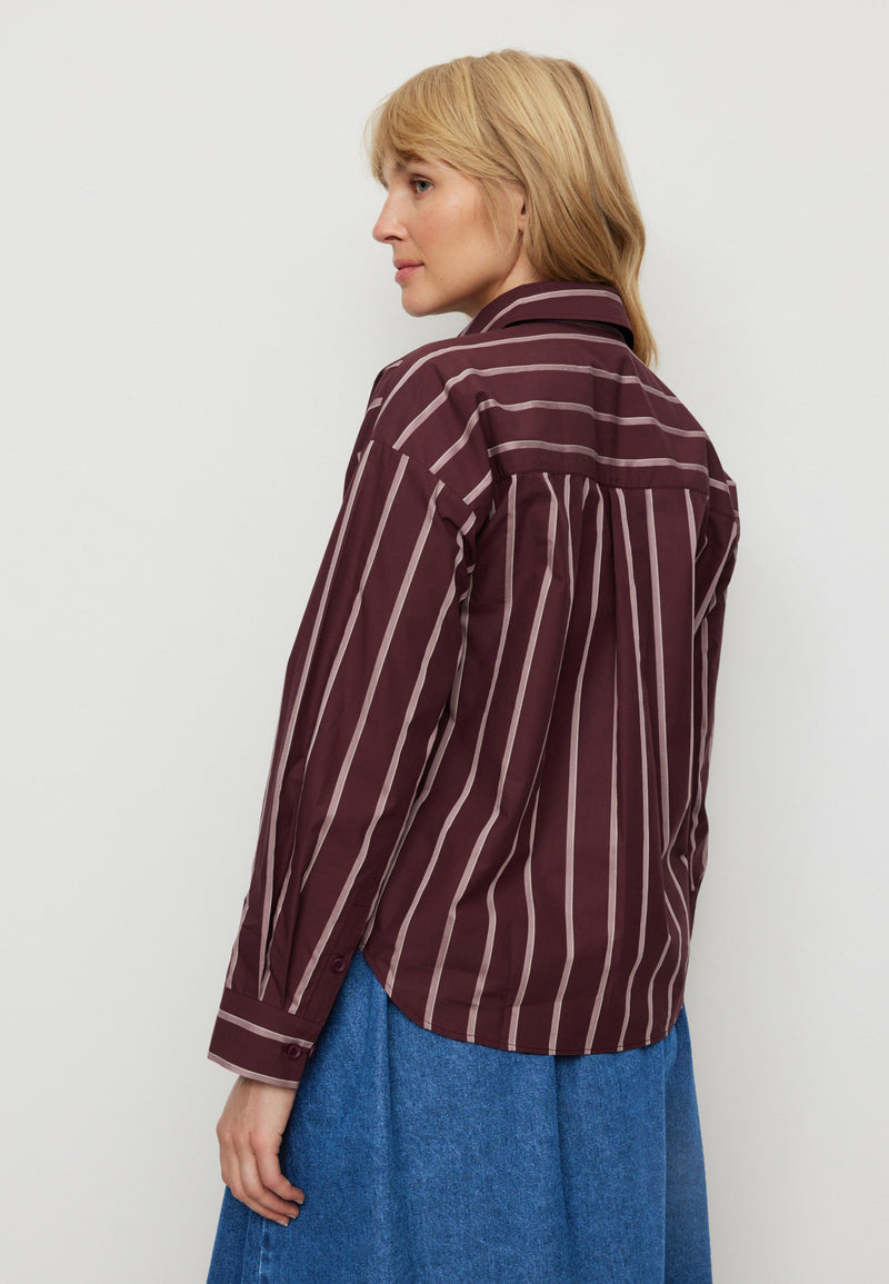recolution - FORSYTHIA STRIPES  Shirt dark plum