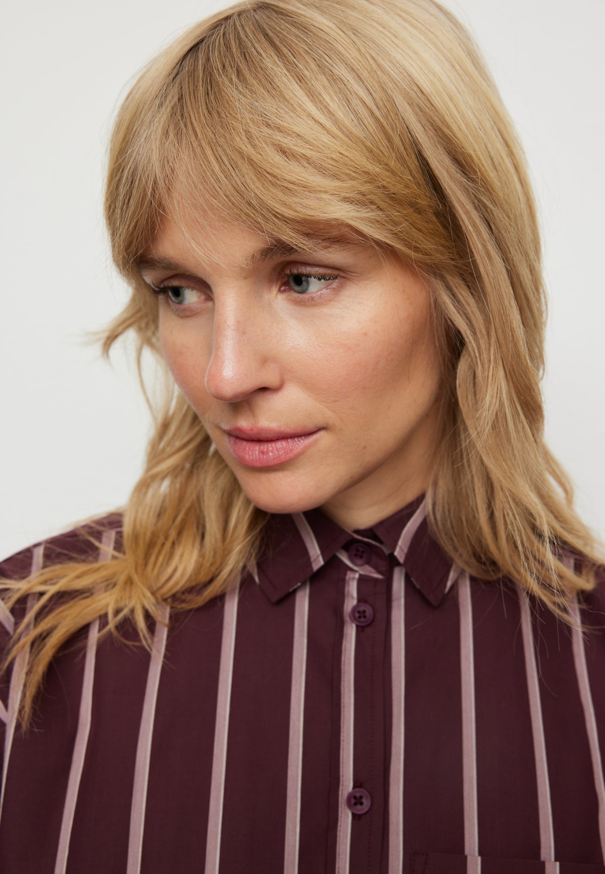 recolution - FORSYTHIA STRIPES  Shirt dark plum